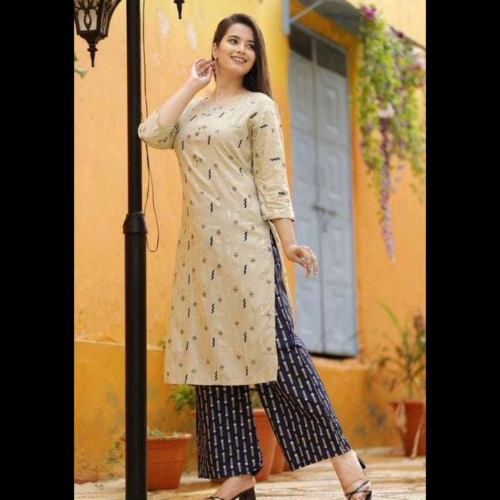 Women Printed kurti with Palazoo uploaded by business on 11/13/2021