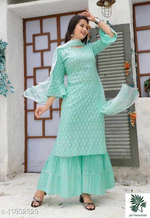 Kurti with sharara uploaded by business on 11/13/2021