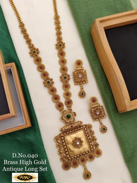 High Quality Gold Plated Long Jewellery Set only uploaded by RADHA RANI COLLECTION on 11/13/2021