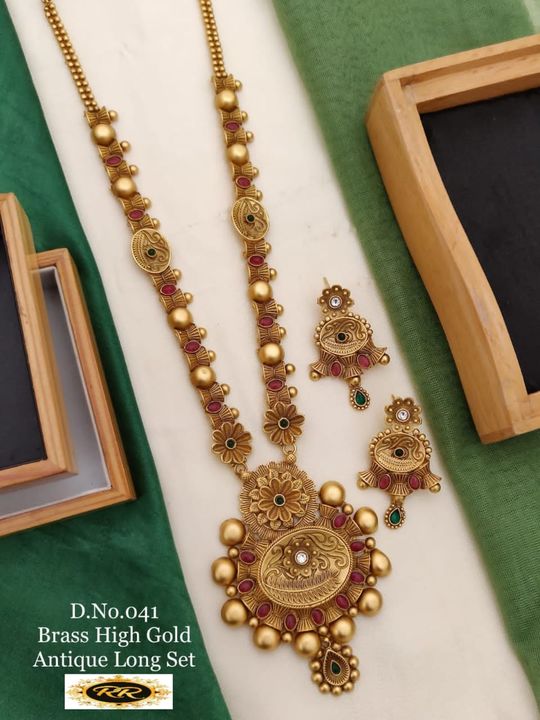 High Quality Gold Plated Long Jewellery Set only uploaded by RADHA RANI COLLECTION on 11/13/2021