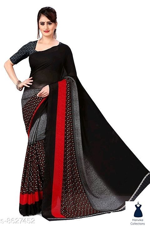 Georgette party wear saree uploaded by Hanvika collections on 9/20/2020