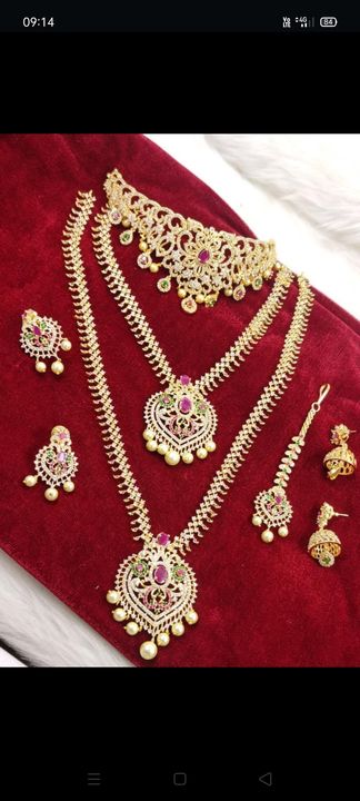 Beautiful gold finished bridal set uploaded by business on 11/14/2021
