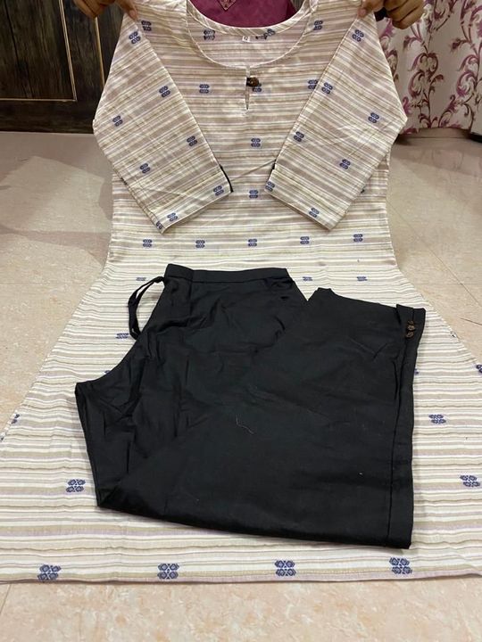Khadi kurti trouser set uploaded by Swamini Collection on 11/14/2021