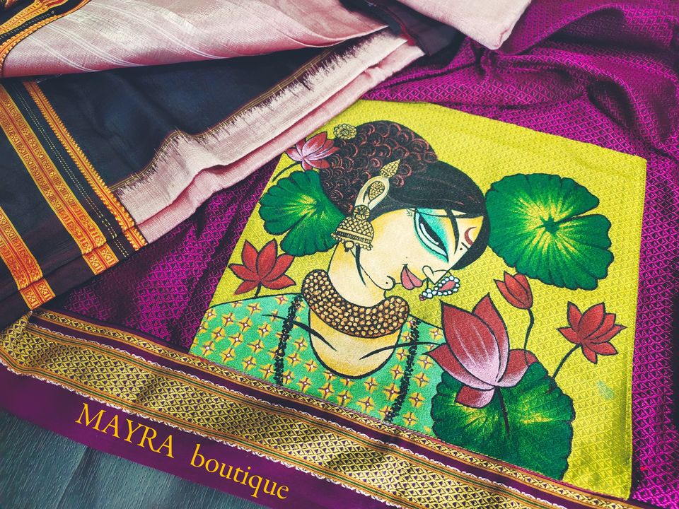 Hand painted saree uploaded by business on 11/14/2021