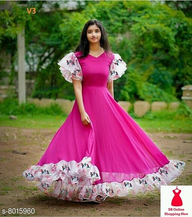 Post image Catalog Name:*Stylish Designer Women Gowns*
Fabric: Georgette
Sizes:
S (Bust Size: 36 in, Length Size: 54 in, Waist Size: 32 in) 
M (Bust Size: 38 in, Length Size: 54 in, Waist Size: 34 in) 
L (Bust Size: 40 in, Length Size: 54 in, Waist Size: 36 in) 
XL (Bust Size: 42 in, Length Size: 54 in, Waist Size: 38 in) 
XXL (Bust Size: 44 in, Length Size: 54 in, Waist Size: 40 in) 
XXXL (Bust Size: 46 in, Length Size: 54 in, Waist Size: 42 in) 

Dispatch: 2-3 Days
Easy Returns Available In Case Of Any Issue
*Proof of Safe Delivery! Click to know on Safety Standards of Delivery Partners- https://bit.ly/30lPKZF