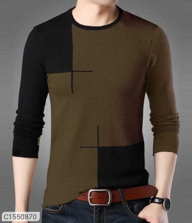 Product Name:* Cotton Blend Stripes Full Sleeves T-Shirts uploaded by business on 11/15/2021