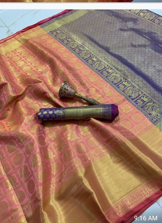 Kanchipuram bridal collection saree with gold zari border jacquard designer saree collection ❤️ uploaded by Female f as shik  on 11/15/2021