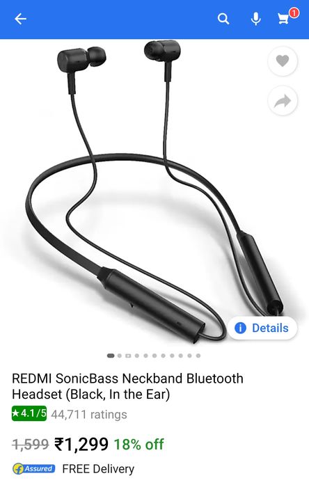RedMi Sonicbass Neckband uploaded by business on 11/15/2021
