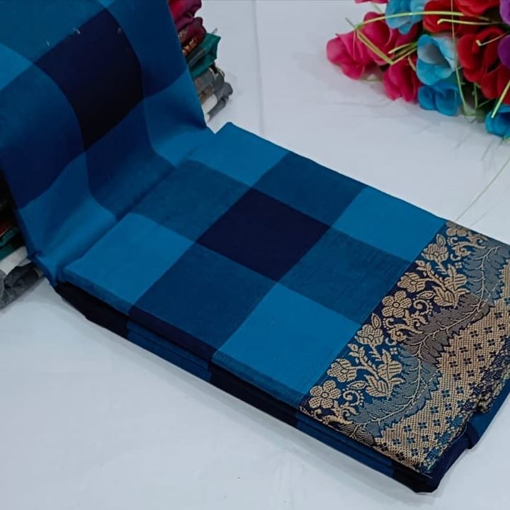 Plain fancy border uploaded by Cotton sarees on 11/15/2021