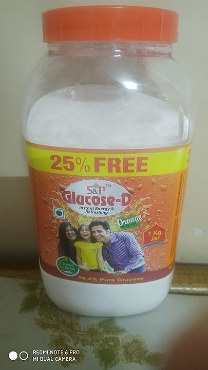 Post image S&amp;P Glucose - D (1 kg pet jar) 

Flavour - Orange

Offer - 25% Free (800g + 200g) 

MOQ - 10 pcs

Price: ₹ 330

MRP: ₹ 460