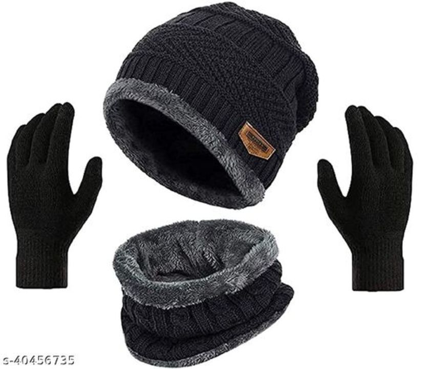 Winter Knit Beanie Cap Hat gloves and muffler uploaded by business on 11/15/2021