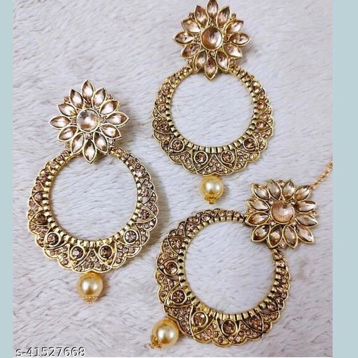 Earrings with mangtika uploaded by business on 11/16/2021