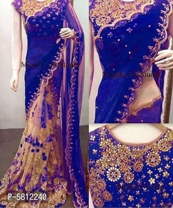 Women Multicoloured Georgette saree with Blouse piece uploaded by business on 11/16/2021