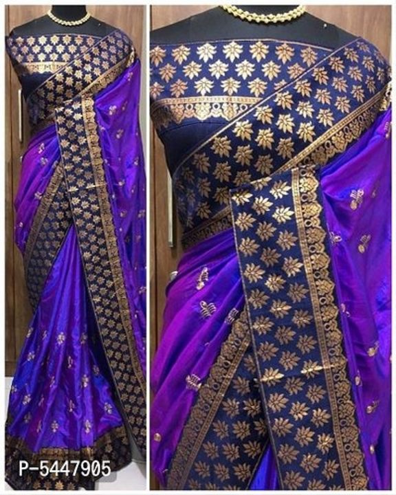 Beautiful Silk Blend Lace Border Saree With Blouse piece uploaded by business on 11/16/2021