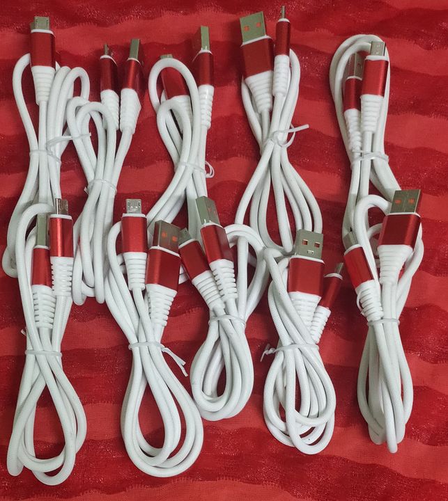 Micro USB Red Metal Data Cable 3AMP uploaded by Unique Collection on 11/17/2021