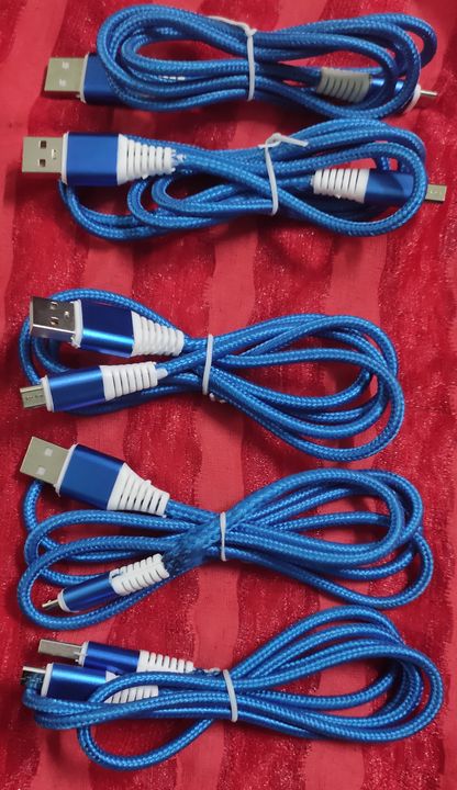 Micro USB Blue Metal Nylon Data Cable 3AMP uploaded by Unique Collection on 11/17/2021