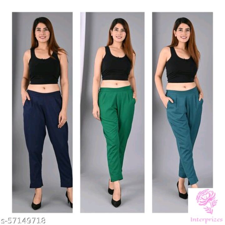 Premium Quality Cotton Trousers for Women/Girls Comfortable to Wear for Office/ Party/College/Casual uploaded by business on 11/17/2021