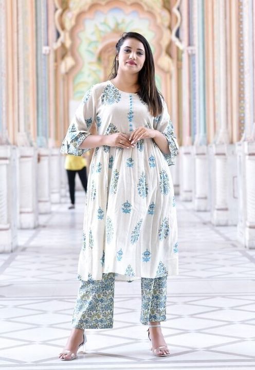 Printed Kurti with Palazzo
 uploaded by business on 11/17/2021