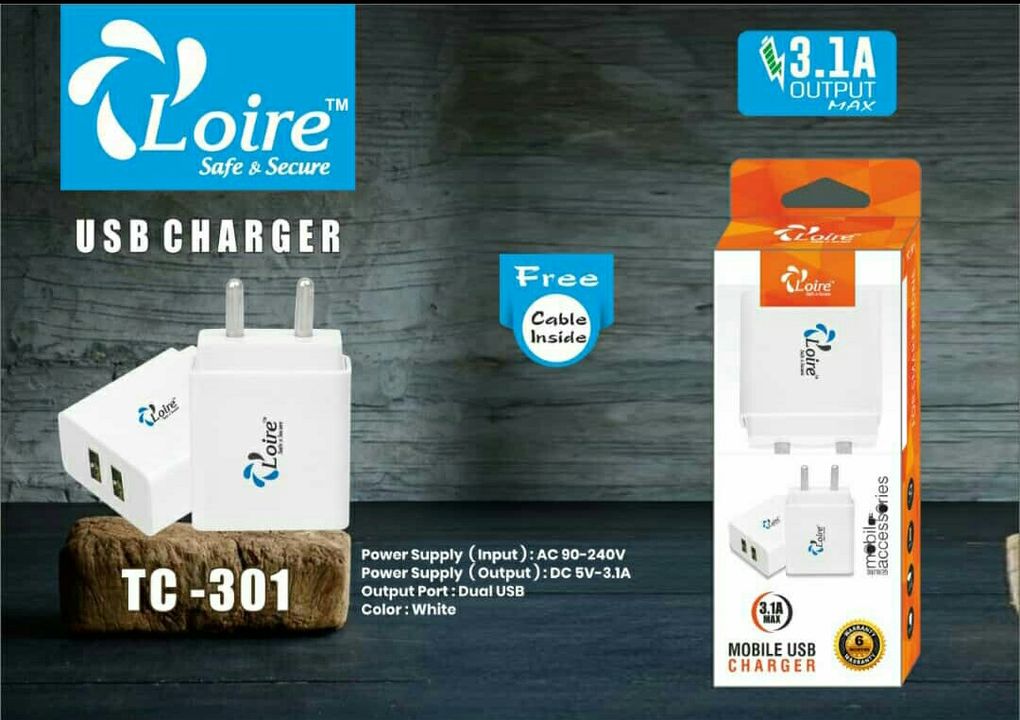 Loire charger tc201 with cable 1amp uploaded by NTEX DIGITAL PRIVATE LIMITED on 11/18/2021