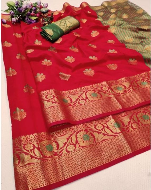 Silk blend beautiful saree with jacquard pattern uploaded by business on 11/19/2021