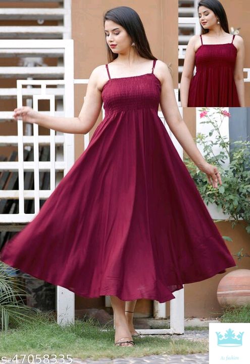 Post image $450Zamaisha designed Extremely Stylish Comfortable Demanding Rayon DressFabric: RayonSleeve Length: SleevelessPattern: EmbellishedMultipack: 1Sizes:S (Bust Size: 36 in, Length Size: 50 in) XL (Bust Size: 42 in, Length Size: 50 in) XS (Bust Size: 34 in, Length Size: 50 in) L (Bust Size: 40 in, Length Size: 50 in) M (Bust Size: 38 in, Length Size: 50 in) XXL (Bust Size: 44 in, Length Size: 50 in) 
It has 1 piece of rayon dress designed for the ladies who want to look stylish and feel comfortable at the same time. The dress is sleeveless and can be considered as Maxi.