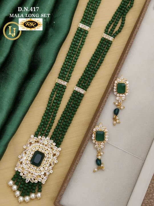 Post image High Quality American Diamond Long Jewellery Set only rs:800