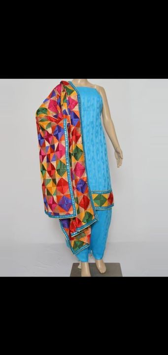 Post image Superhit Phulkari Suit 
- Chinnon Dupatta Fabric 2.3 Meter
- Resham Thread Phulkari Work
- Suit Fabric ZamSelf 5 Meter
- Top Bottom same Color
- Best Quality Guranteed 

Rs.2999