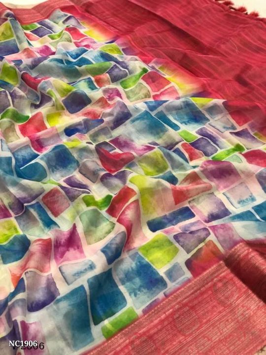 *NC Market* Tejaswi Soft Orgenza Silk Geometric Print Designe Party Wear Saree

*Rs.1320(free ship)* uploaded by NC Market on 11/20/2021