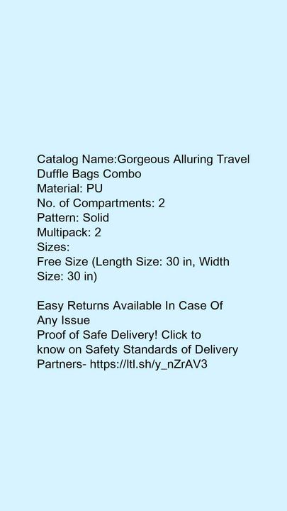 ALURRING TRAVEL DUFFLE BAG uploaded by business on 11/20/2021