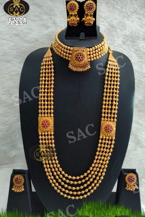 High gold polish necklace set uploaded by Narayani collection  on 11/20/2021