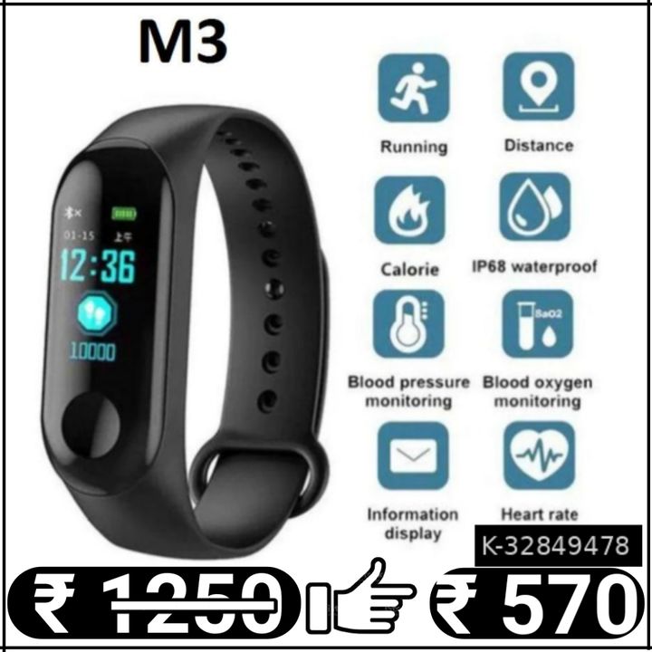 M4 Smart Watch Fitness Tracking Heart Rate with Activity Tracker Like Steps Counter, Heart Rate Moni uploaded by Online Shopping in India on 11/20/2021