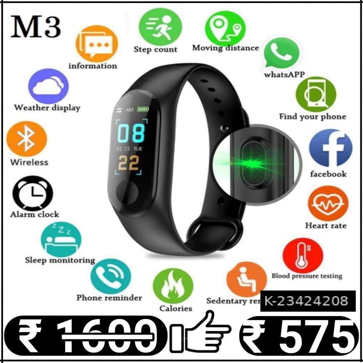 M3 Smart Watch Fitness Tracking Heart Rate with Activity Tracker Like Steps Counter, Heart Rate Moni uploaded by Online Shopping in India on 11/20/2021