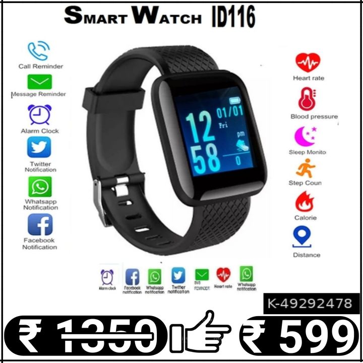 ID116 Smart Watch Smartwatch, with Smart Wallpapers/ Heart Rate Monitor, Fitness Tracker, Step Count uploaded by Online Shopping in India on 11/20/2021