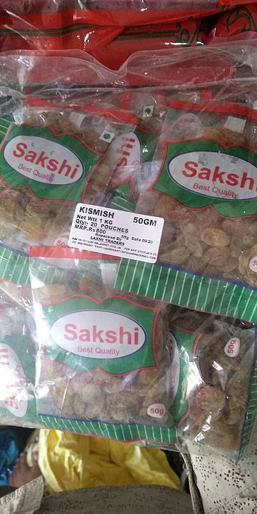 Sakshi kishmish 50 gm×20 pcs uploaded by Laxmi traders on 9/21/2020