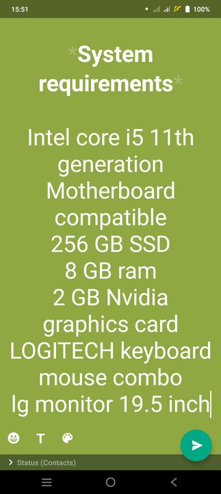 Post image I want 1 KGs of System requirements

Old and new let me know what you have.
Below is the sample image of what I want.