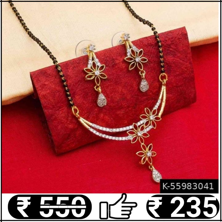 Women's Gold Plated Brass Mangalsutra || Mangalsutra And 👉🏻Earrings set 🆓FREE uploaded by Online Shopping in India on 11/20/2021