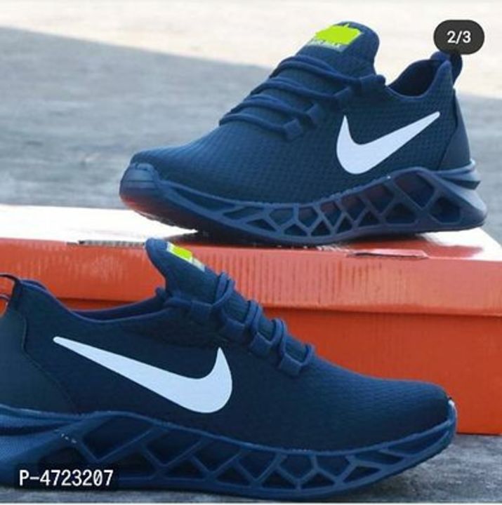 Stylish and Trendy Navy Blue Mesh Sports Shoes  uploaded by MKoch on 11/21/2021