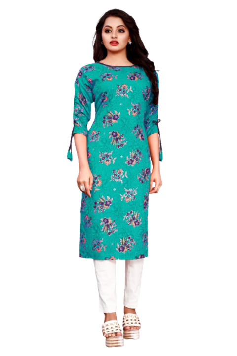 Trigya Jaipuri Printed Kurti uploaded by Krishna Textiles on 11/21/2021