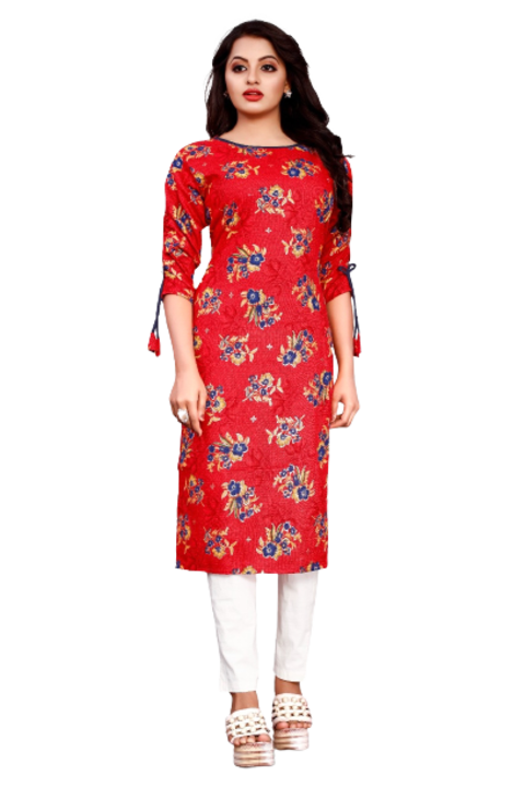Trigya Jaipuri Printed Kurti uploaded by Krishna Textiles on 11/21/2021