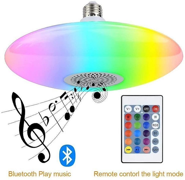 LED Flying saucer design Colorful Bulb Bluetooth speaker with White + RGB Led light with remote cont uploaded by Smbs traders on 9/22/2020