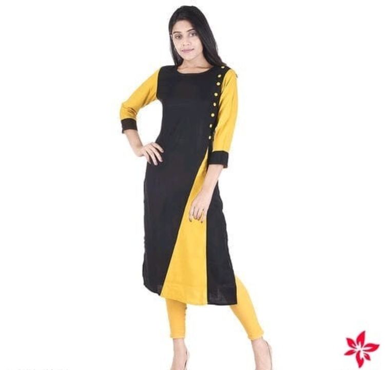 Woman's Black Solid Rayon Kurti uploaded by Mahalaxmi Sadi Dres Material Shop on 11/21/2021