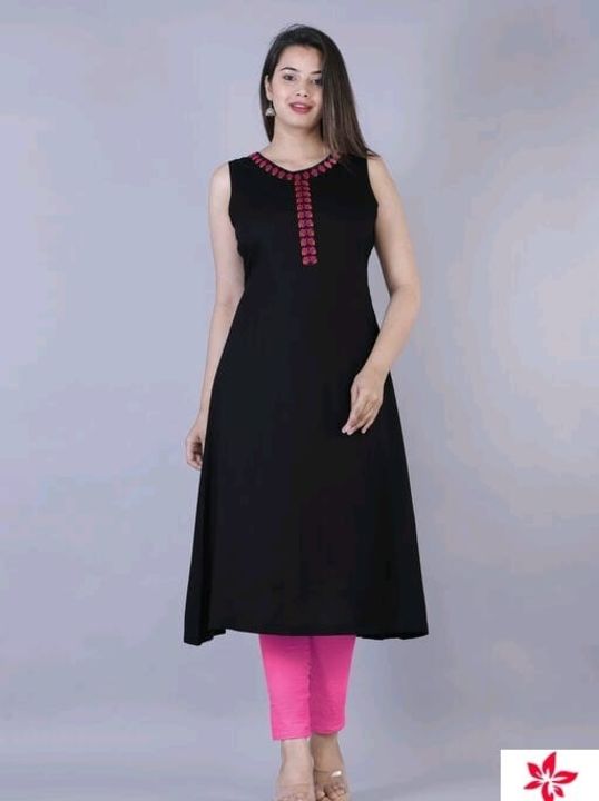 Woman's Black Solid Rayon Kurti uploaded by business on 11/21/2021