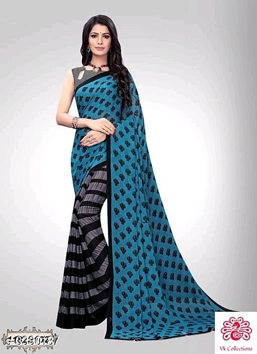 Stylish Aagam  Georgette Women's Sarees Vol 2

Fabric: Saree - Georgette, Blouse -Georgette
Size: Sa uploaded by VK COLLECTIONS on 9/22/2020