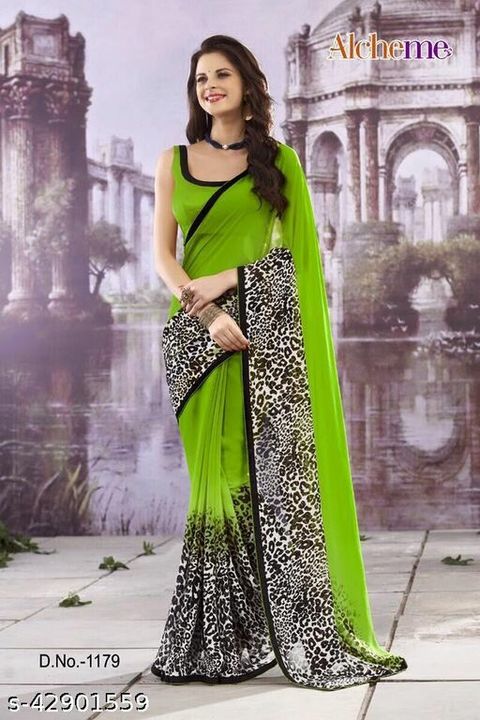 Catalog Name:*Banita Ensemble Sarees*
Saree Fabric: Georgette
Blouse: Separate Blouse Piece
Blouse F uploaded by business on 11/21/2021