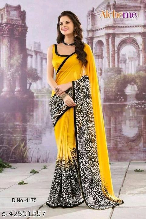 Catalog Name:*Banita Ensemble Sarees*
Saree Fabric: Georgette
Blouse: Separate Blouse Piece
Blouse  uploaded by business on 11/21/2021
