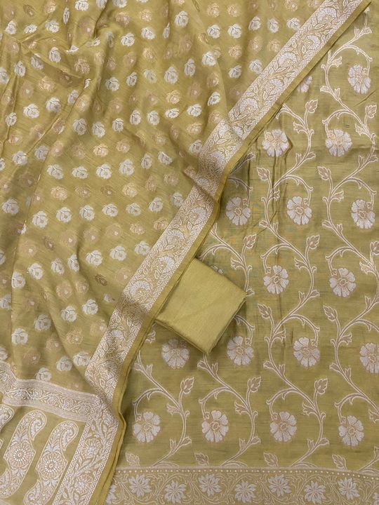Banarasi chanderi cotton Alfi suits... uploaded by business on 11/22/2021