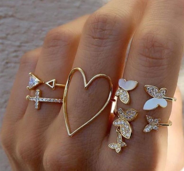 Heart butterfly ring set  uploaded by business on 11/22/2021