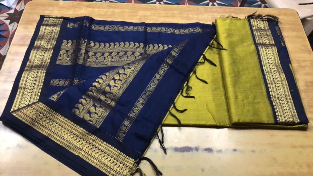 Post image PRODUCT DESP.: Gadwal kalyani silk cotton with contrast border.
90% saree contrast blouse10% running blouse
PRICE : Rs.plain 880+$ butta 930+$(for reseller)
AVAILABILITY:Ready Stock
SHIPPING : Extra.
