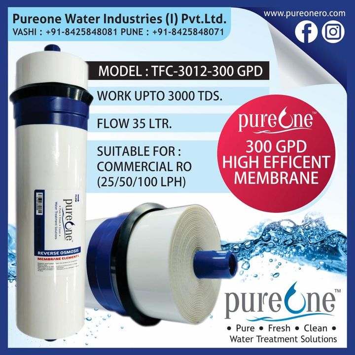RO Membrane 300 GPD uploaded by Pureone water industries India Pvt  on 11/23/2021