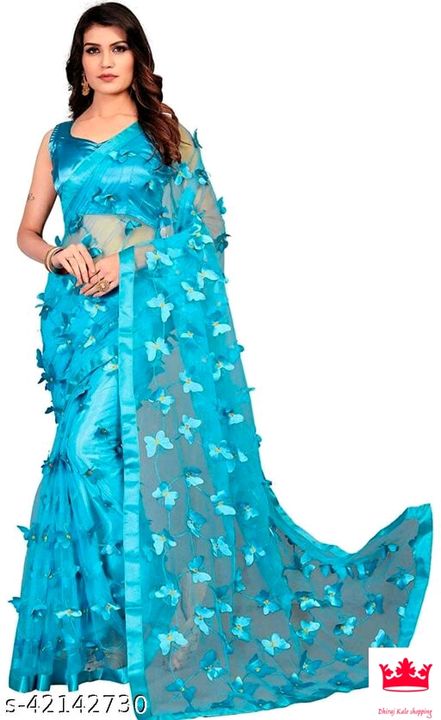 Net butterfly saree uploaded by business on 11/23/2021